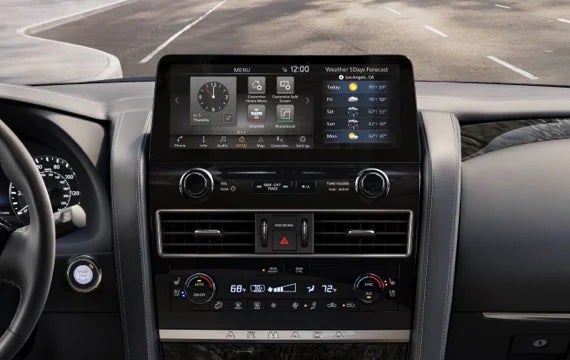 2023 Nissan Armada touchscreen and front console | Grainger Nissan of Beaufort in Beaufort SC