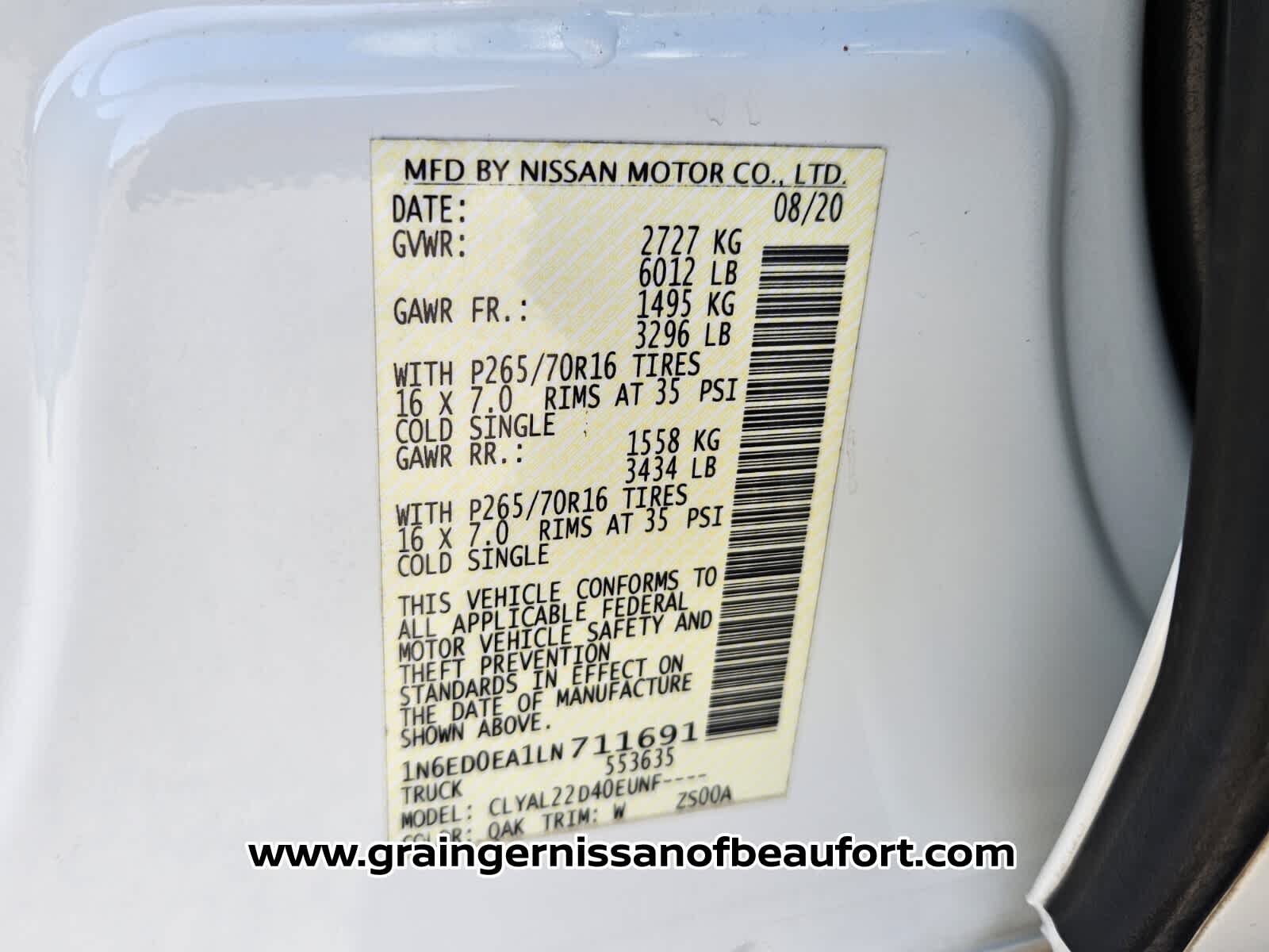 2020 Nissan Frontier SV