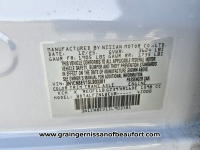 2025 Nissan Versa SV